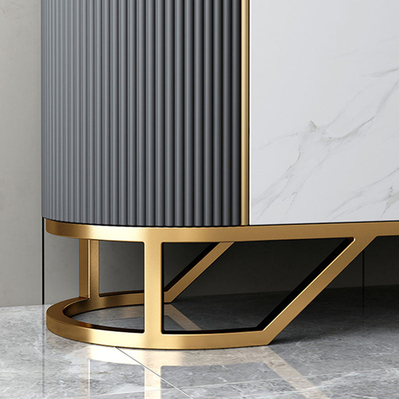 Tavolo da tavolo a buffet glam tavolo di calcolo in pietra con porte per sala da pranzo