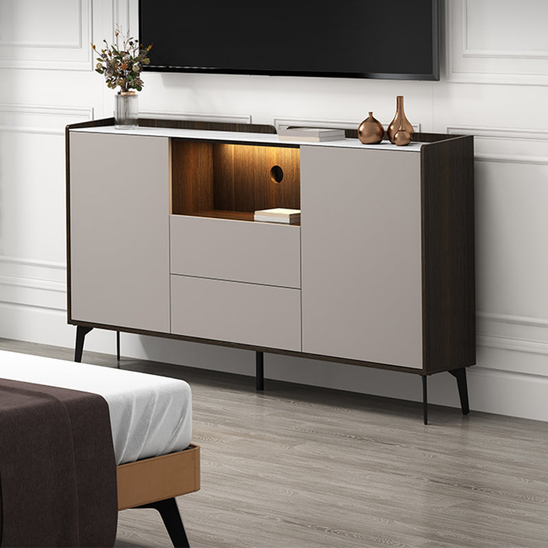 Stone Media Console TV Stand Modern TV Stand Console with 2 Drawers 48"L x 12"W x 35"H Clearhalo 'furn' 'furn_tv_stands_entertainment_centers' 'Furniture' 'Living Room Furniture' 'TV Stands & Entertainment Centers' 'TV Stands & Media Storage Furniture' 'tv_stands_entertainment_centers' 7393860