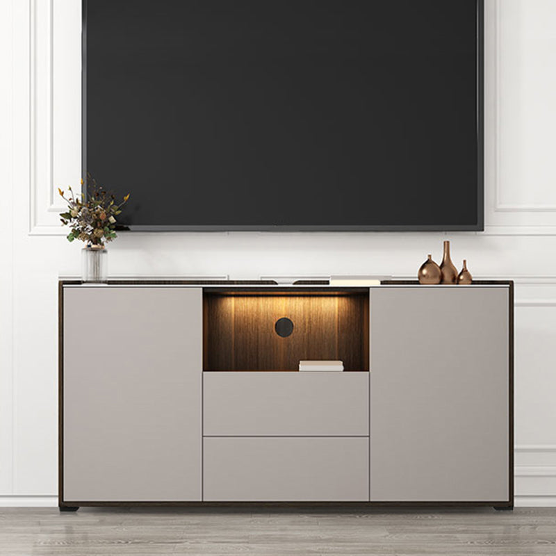 Stone Media Console TV Stand Modern TV Stand Console with 2 Drawers Clearhalo 'furn' 'furn_tv_stands_entertainment_centers' 'Furniture' 'Living Room Furniture' 'TV Stands & Entertainment Centers' 'TV Stands & Media Storage Furniture' 'tv_stands_entertainment_centers' 7393861