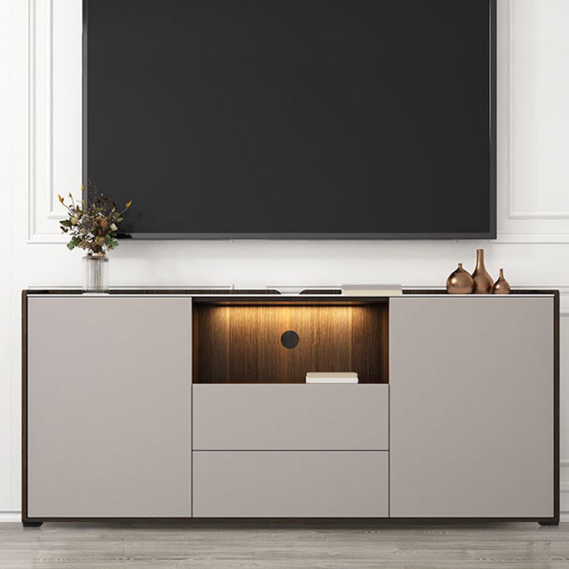 Stone Media Console TV Stand Modern TV Stand Console with 2 Drawers Clearhalo 'furn' 'furn_tv_stands_entertainment_centers' 'Furniture' 'Living Room Furniture' 'TV Stands & Entertainment Centers' 'TV Stands & Media Storage Furniture' 'tv_stands_entertainment_centers' 7393863