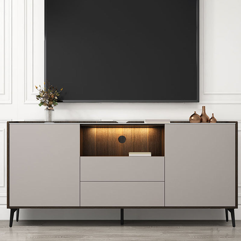 Stone Media Console TV Stand Modern TV Stand Console with 2 Drawers Clearhalo 'furn' 'furn_tv_stands_entertainment_centers' 'Furniture' 'Living Room Furniture' 'TV Stands & Entertainment Centers' 'TV Stands & Media Storage Furniture' 'tv_stands_entertainment_centers' 7393872