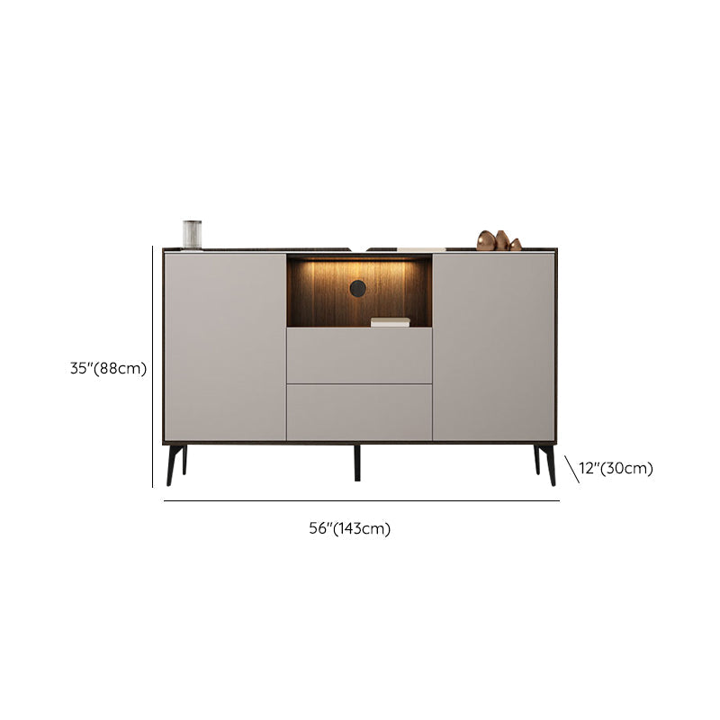 Stone Media Console TV Stand Modern TV Stand Console with 2 Drawers Clearhalo 'furn' 'furn_tv_stands_entertainment_centers' 'Furniture' 'Living Room Furniture' 'TV Stands & Entertainment Centers' 'TV Stands & Media Storage Furniture' 'tv_stands_entertainment_centers' 7393881