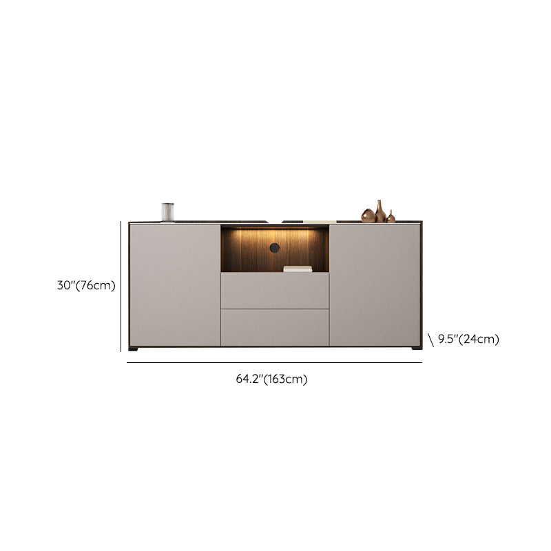 Stone Media Console TV Stand Modern TV Stand Console with 2 Drawers Clearhalo 'furn' 'furn_tv_stands_entertainment_centers' 'Furniture' 'Living Room Furniture' 'TV Stands & Entertainment Centers' 'TV Stands & Media Storage Furniture' 'tv_stands_entertainment_centers' 7393886