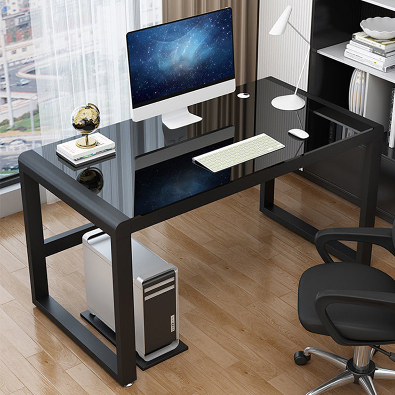 Bureau de bureau en verre moderne bureau de finition antique avec des jambes métalliques