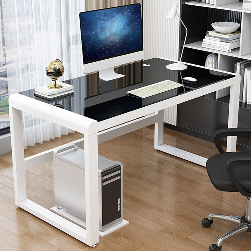 Bureau de bureau en verre moderne bureau de finition antique avec des jambes métalliques