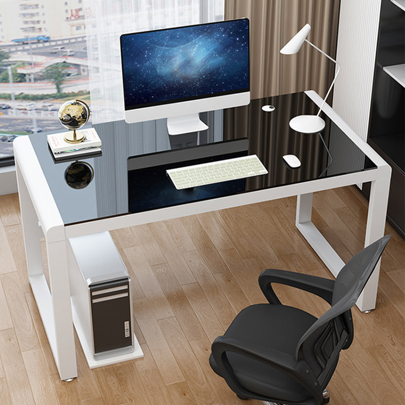 Bureau de bureau en verre moderne bureau de finition antique avec des jambes métalliques