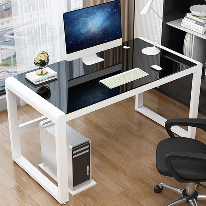 Bureau de bureau en verre moderne bureau de finition antique avec des jambes métalliques