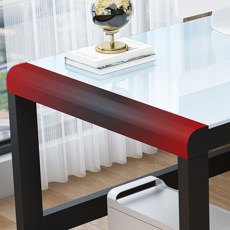 Bureau de bureau en verre moderne bureau de finition antique avec des jambes métalliques