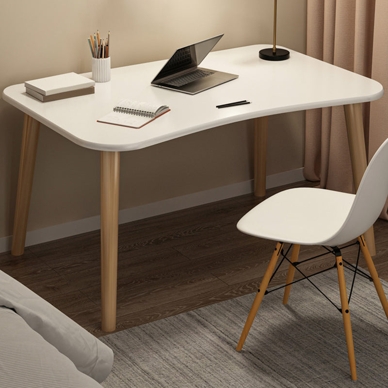 Contemporary Office Desk Parsons Writing Desk with Wooden Legs 31"L x 16"W x 29"H White No Drawer Clearhalo 'furn' 'furn_office_desk' 'Furniture' 'Office Desks' 'Office Furniture' 'office_desk' 7394155