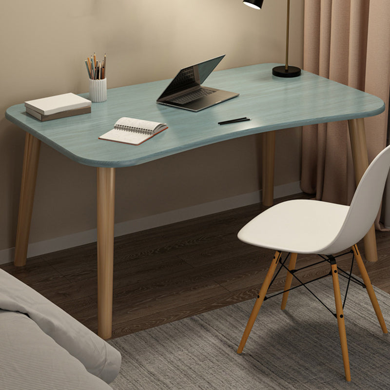 Contemporary Office Desk Parsons Writing Desk with Wooden Legs 39"L x 20"W x 29"H Blue No Drawer Clearhalo 'furn' 'furn_office_desk' 'Furniture' 'Office Desks' 'Office Furniture' 'office_desk' 7394168