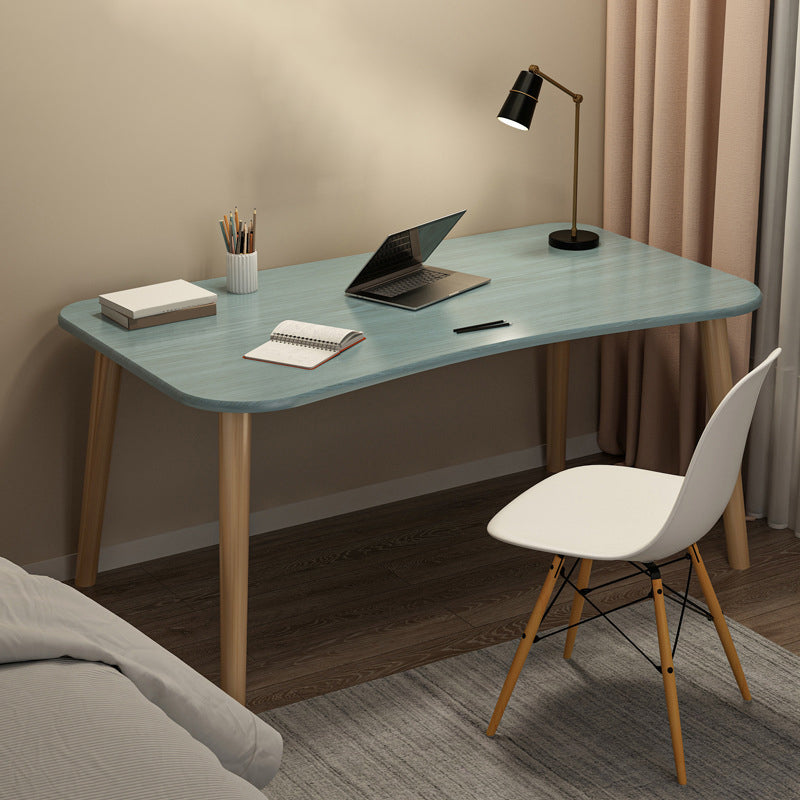 Contemporary Office Desk Parsons Writing Desk with Wooden Legs 47.2"L x 23.6"W x 28.7"H Blue No Drawer Clearhalo 'furn' 'furn_office_desk' 'Furniture' 'Office Desks' 'Office Furniture' 'office_desk' 7394170