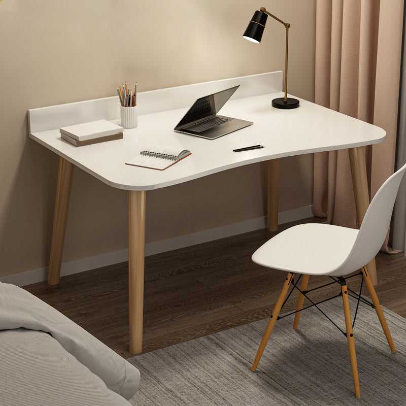 Contemporary Office Desk Parsons Writing Desk with Wooden Legs 31"L x 16"W x 29"H Off-White No Drawer Clearhalo 'furn' 'furn_office_desk' 'Furniture' 'Office Desks' 'Office Furniture' 'office_desk' 7394176