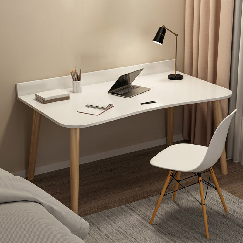 Contemporary Office Desk Parsons Writing Desk with Wooden Legs 47.2"L x 23.6"W x 28.7"H Off-White No Drawer Clearhalo 'furn' 'furn_office_desk' 'Furniture' 'Office Desks' 'Office Furniture' 'office_desk' 7394178