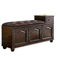 Traditional Entryway Bench Solid Wood Bench with Upholstered , 13.65 Inch W 47"L x 14"W x 24"H Nut-Brown Clearhalo 'Benches' 'Chairs & Seating' 'furn' 'furn_benches' 'Furniture' 'Living Room Furniture' 7394552