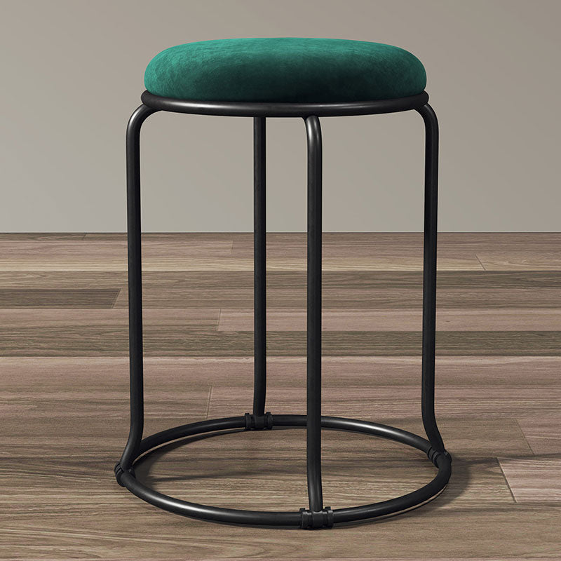 Glamour -Rundstuhl Ottoman Nase Samt Metallrahmen Kratzer Sherpa Pouf