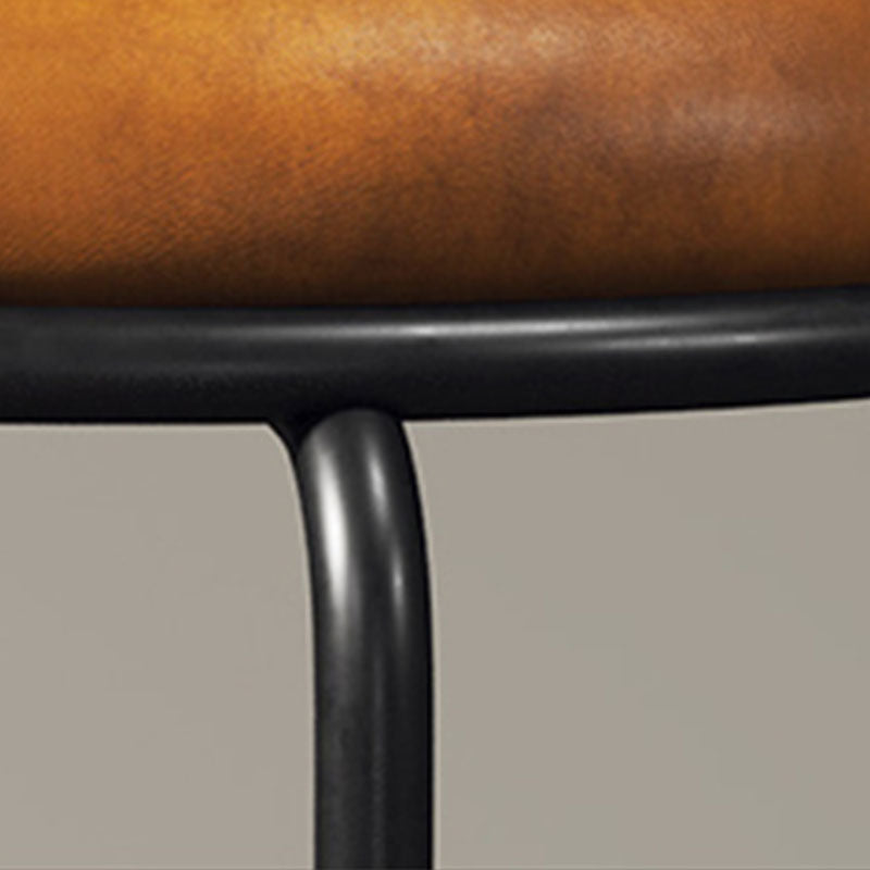 Glamour -Rundstuhl Ottoman Nase Samt Metallrahmen Kratzer Sherpa Pouf