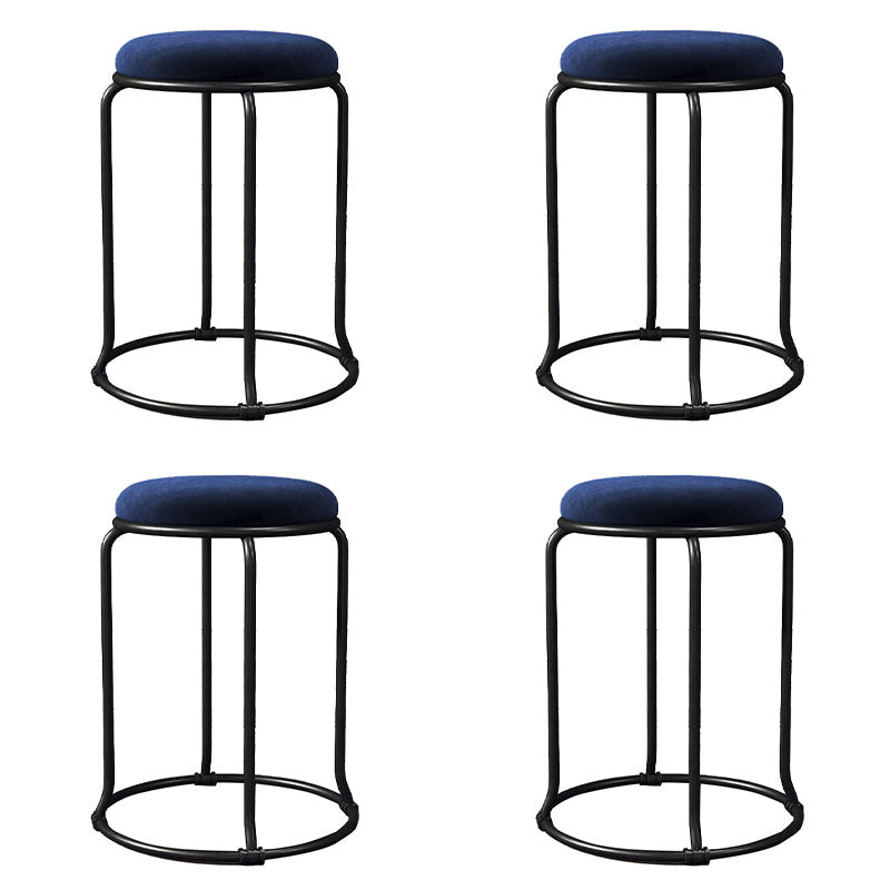 Glamour -Rundstuhl Ottoman Nase Samt Metallrahmen Kratzer Sherpa Pouf