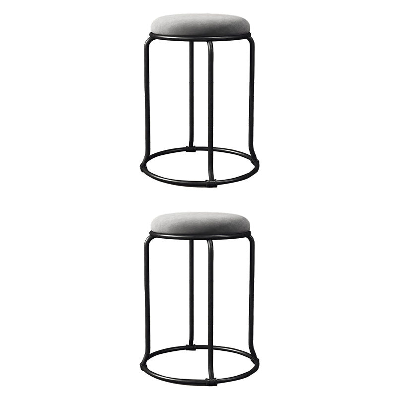 Glamour -Rundstuhl Ottoman Nase Samt Metallrahmen Kratzer Sherpa Pouf