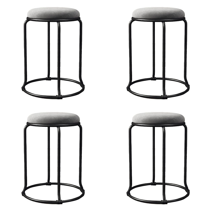 Glamour -Rundstuhl Ottoman Nase Samt Metallrahmen Kratzer Sherpa Pouf