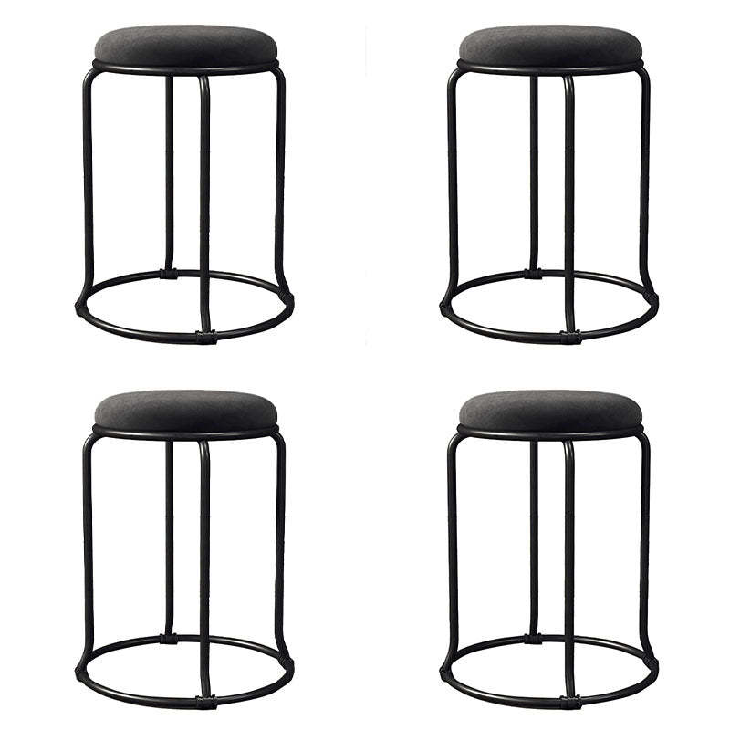 Glamour -Rundstuhl Ottoman Nase Samt Metallrahmen Kratzer Sherpa Pouf