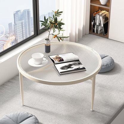 Minimalism 4 Legs Coffee Table Glass Top Coffee Cocktail Table with Shelf White Clearhalo 'Coffee & Accent Tables' 'Coffee Tables' 'coffee_tables' 'furn' 'furn_coffee_tables' 'Furniture' 'Living Room Furniture' 7394636