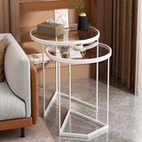 Minimalism Coffee Table Set Glass Round 2-Piece Coffee Cocktail Table Clearhalo 'Coffee & Accent Tables' 'Coffee Tables' 'coffee_tables' 'furn' 'furn_coffee_tables' 'Furniture' 'Living Room Furniture' 7394654