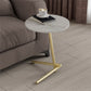 Contemporary Slate and Metal Single Coffee Table Frame Round Glam Coffee Table