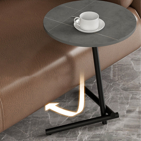 Tavolino contemporaneo di ardesia e tavolino singolo in metallo tavolino glam rotondo