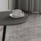 Contemporary Slate and Metal Single Coffee Table Frame Round Glam Coffee Table