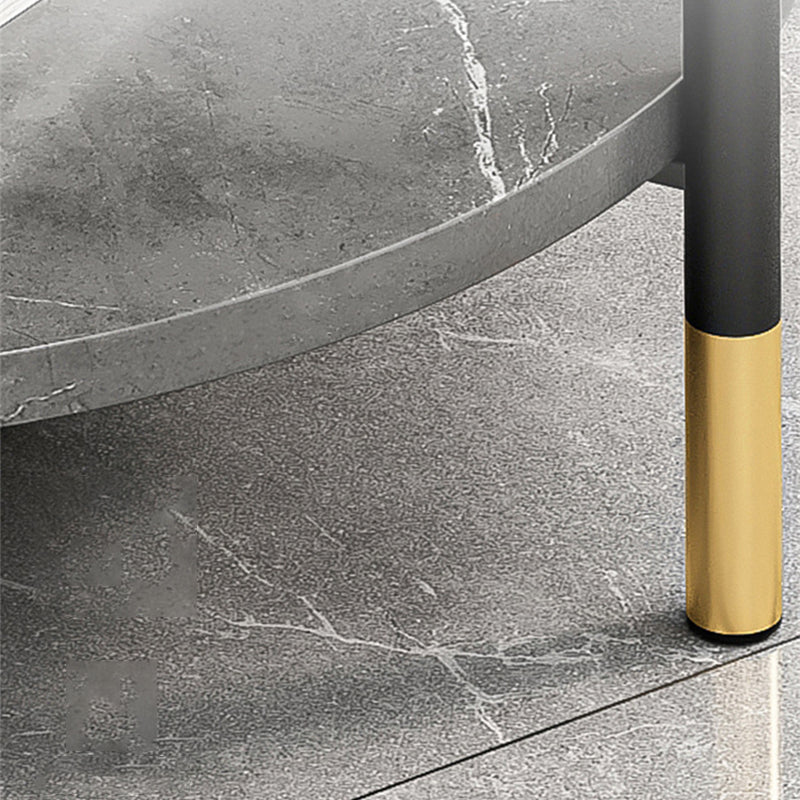 Modern Slate and Metal Single Coffee Table Frame Round Glam Coffee Table Clearhalo 'Coffee & Accent Tables' 'Coffee Tables' 'coffee_tables' 'furn' 'furn_coffee_tables' 'Furniture' 'Living Room Furniture' 7394718