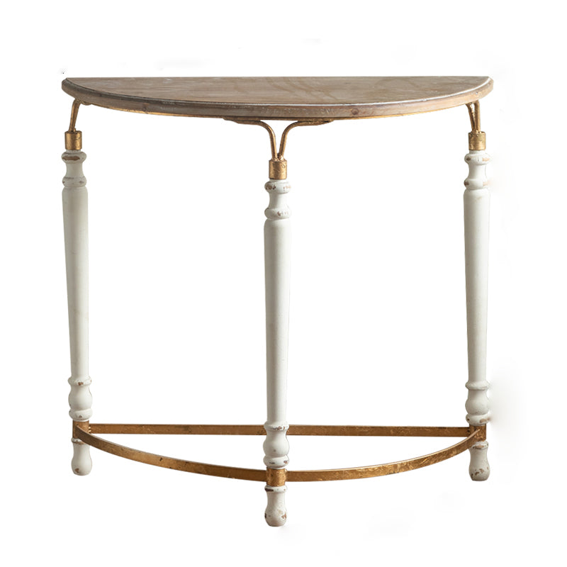 Half Moon Shape Contemporary Console Table White Wood Console Sofa Table