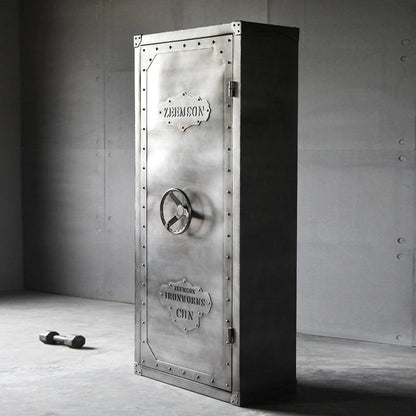 Industrial Metal Wardrobe Closet Freestanding Wardrobe in Grey 31"L x 16"W x 71"H Clearhalo 'Armoires & Wardrobes' 'armoires_wardrobes' 'Bedroom Furniture' 'furn' 'furn_armoires_wardrobes' 'Furniture' 7396058