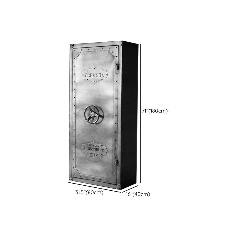 Industrial Metal Wardrobe Closet Freestanding Wardrobe in Grey Clearhalo 'Armoires & Wardrobes' 'armoires_wardrobes' 'Bedroom Furniture' 'furn' 'furn_armoires_wardrobes' 'Furniture' 7396064