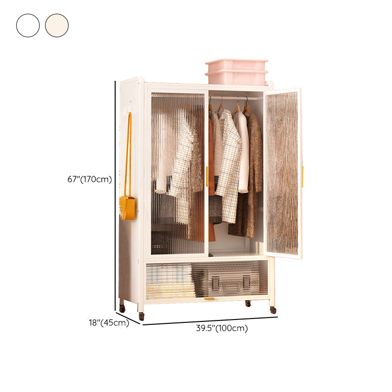 Contemporary Freestanding Wardrobe Home White Wardrobe Closet Clearhalo 'Armoires & Wardrobes' 'armoires_wardrobes' 'Bedroom Furniture' 'furn' 'furn_armoires_wardrobes' 'Furniture' 7396081