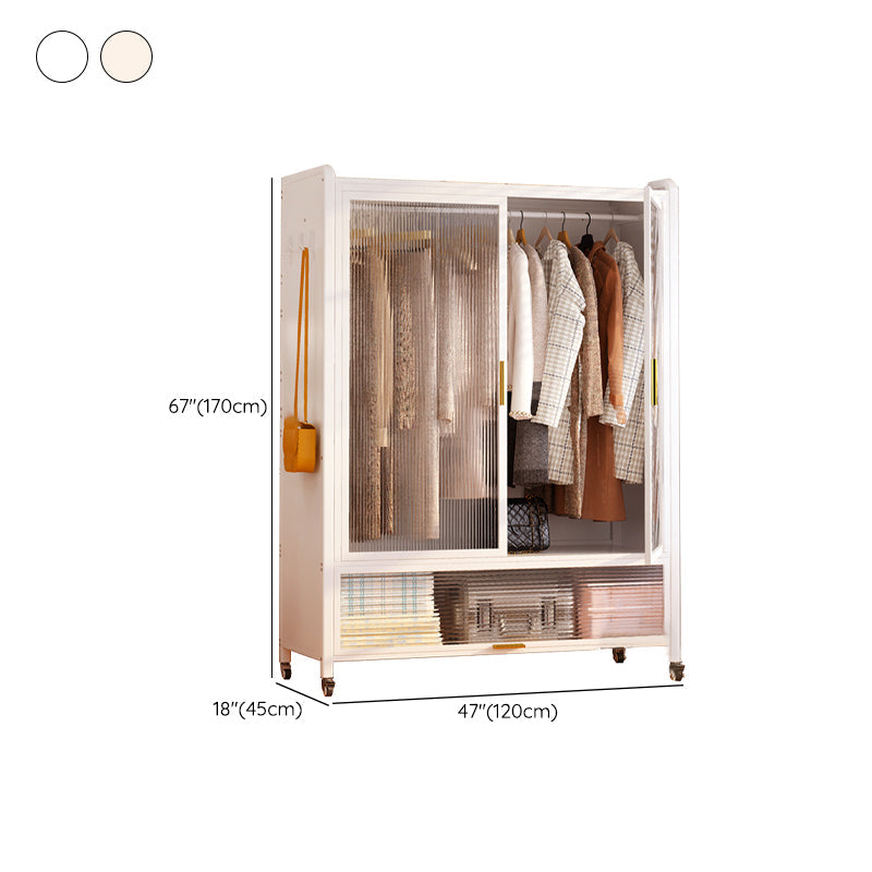 Contemporary Freestanding Wardrobe Home White Wardrobe Closet Clearhalo 'Armoires & Wardrobes' 'armoires_wardrobes' 'Bedroom Furniture' 'furn' 'furn_armoires_wardrobes' 'Furniture' 7396082