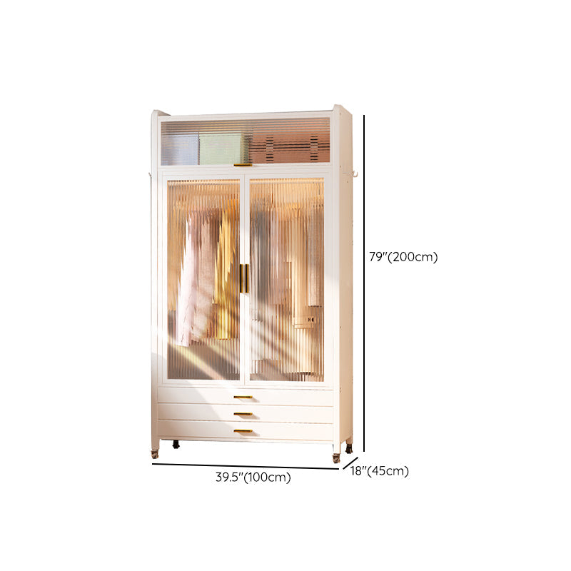 Contemporary Freestanding Wardrobe Home White Wardrobe Closet Clearhalo 'Armoires & Wardrobes' 'armoires_wardrobes' 'Bedroom Furniture' 'furn' 'furn_armoires_wardrobes' 'Furniture' 7396083