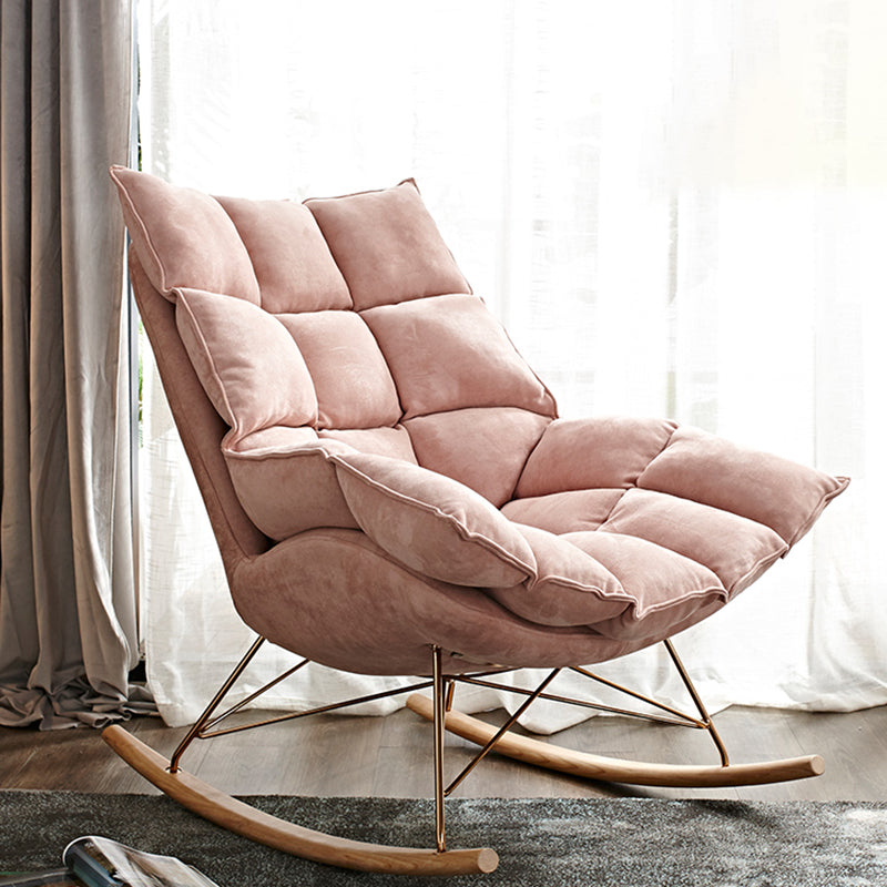 Contemporary Accent Room Chair in Pink/Grey with Solid Wood Base Clearhalo 'Accent Chairs' 'accent_chairs' 'Chairs & Seating' 'furn' 'furn_accent_chairs' 'Furniture' 'Living Room Furniture' 7396085