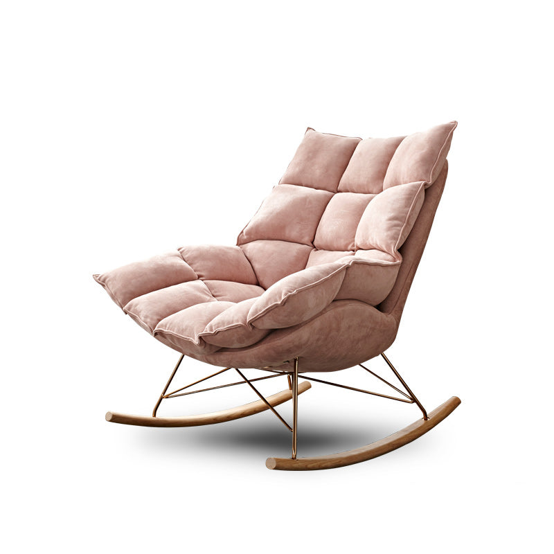 Contemporary Accent Room Chair in Pink/Grey with Solid Wood Base Pink 1 Piece Clearhalo 'Accent Chairs' 'accent_chairs' 'Chairs & Seating' 'furn' 'furn_accent_chairs' 'Furniture' 'Living Room Furniture' 7396089