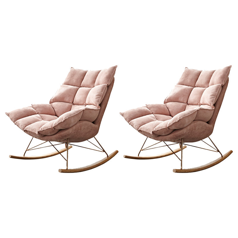 Contemporary Accent Room Chair in Pink/Grey with Solid Wood Base Pink 2 Piece Set Clearhalo 'Accent Chairs' 'accent_chairs' 'Chairs & Seating' 'furn' 'furn_accent_chairs' 'Furniture' 'Living Room Furniture' 7396091