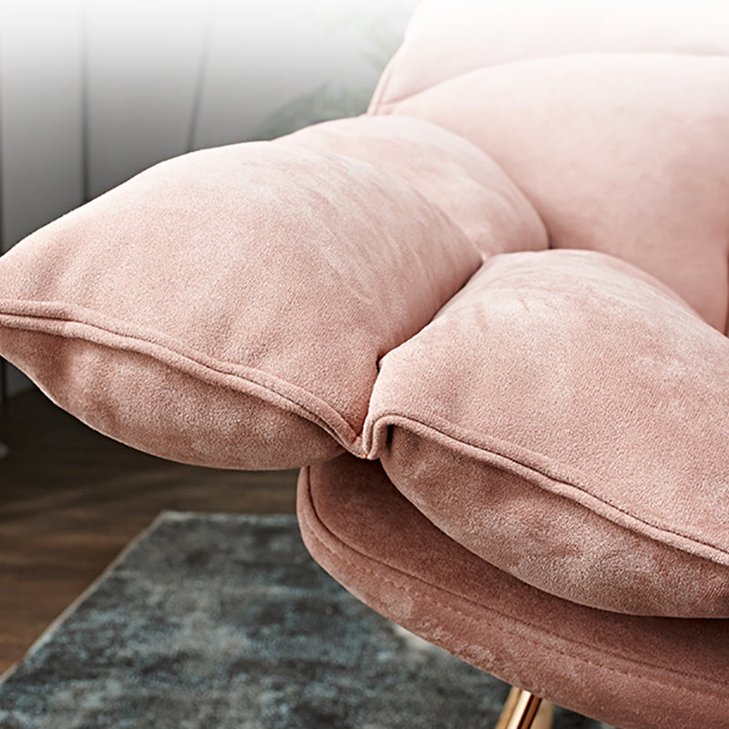 Contemporary Accent Room Chair in Pink/Grey with Solid Wood Base Clearhalo 'Accent Chairs' 'accent_chairs' 'Chairs & Seating' 'furn' 'furn_accent_chairs' 'Furniture' 'Living Room Furniture' 7396096