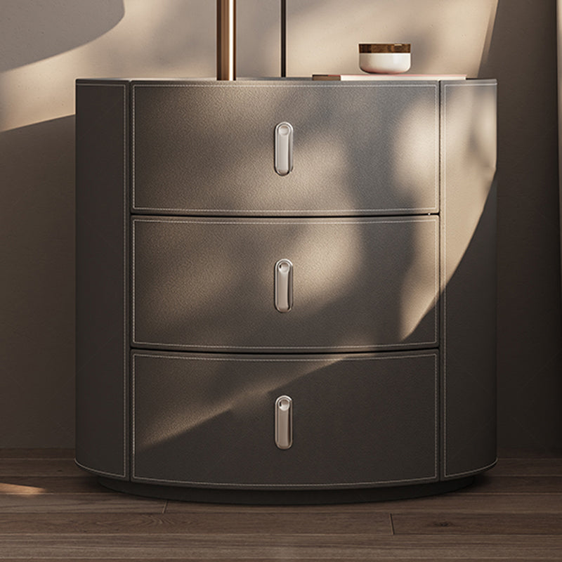 3つの引き出し現代のアクセントテーブルナイトスタンドフェイクレザーベッドナイトスタンド