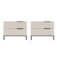 Contemporary Night Table Faux Wood Bedside Cabinet with Drawers Milk Tea Color 2 Piece Set Clearhalo 'Bedroom Furniture' 'furn' 'furn_night_stand' 'Furniture' 'night_stand' 'Nightstands' 7396281