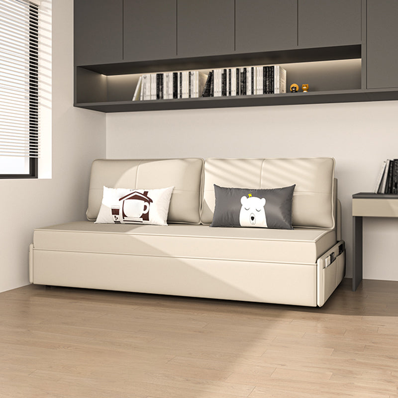 Divano scandinavo in pelle incollata di divani convertibili bianchi senza braccio