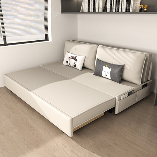 Divano scandinavo in pelle incollata di divani convertibili bianchi senza braccio