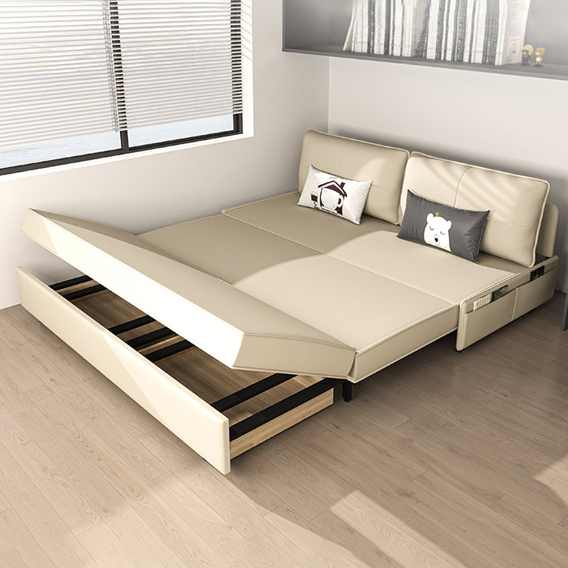 Divano scandinavo in pelle incollata di divani convertibili bianchi senza braccio