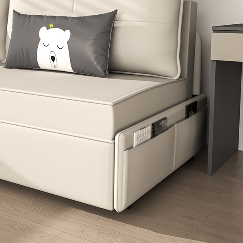 Divano scandinavo in pelle incollata di divani convertibili bianchi senza braccio