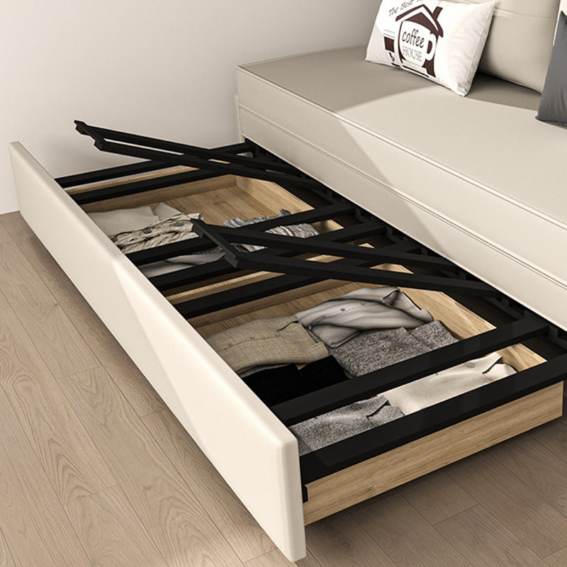 Divano scandinavo in pelle incollata di divani convertibili bianchi senza braccio