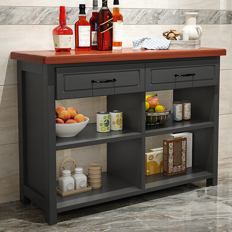 Dining Room Kitchen Island Table Modern Prep Table with Open Storage Clearhalo 'furn' 'furn_kitchen_islands_carts' 'Furniture' 'Kitchen & Dining Furniture' 'Kitchen Islands & Carts' 'kitchen_islands_carts' 7396595