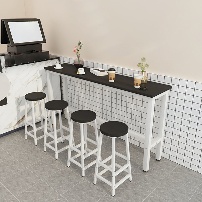 Industrial Rectangle Wood Counter Table 5 Pieces Bar Table Set for Cafe Table & Chair(s) Black White Clearhalo 'Bar Furniture' 'furn' 'furn_home_bar_bar_sets' 'Furniture' 'Home Bars & Bar Sets' 'home_bar_bar_sets' 'Kitchen & Dining Furniture' 7396607