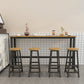 Industrial Rectangle Wood Counter Table 5 Pieces Bar Table Set for Cafe Table & Chair(s) Brown-Black Clearhalo 'Bar Furniture' 'furn' 'furn_home_bar_bar_sets' 'Furniture' 'Home Bars & Bar Sets' 'home_bar_bar_sets' 'Kitchen & Dining Furniture' 7396613